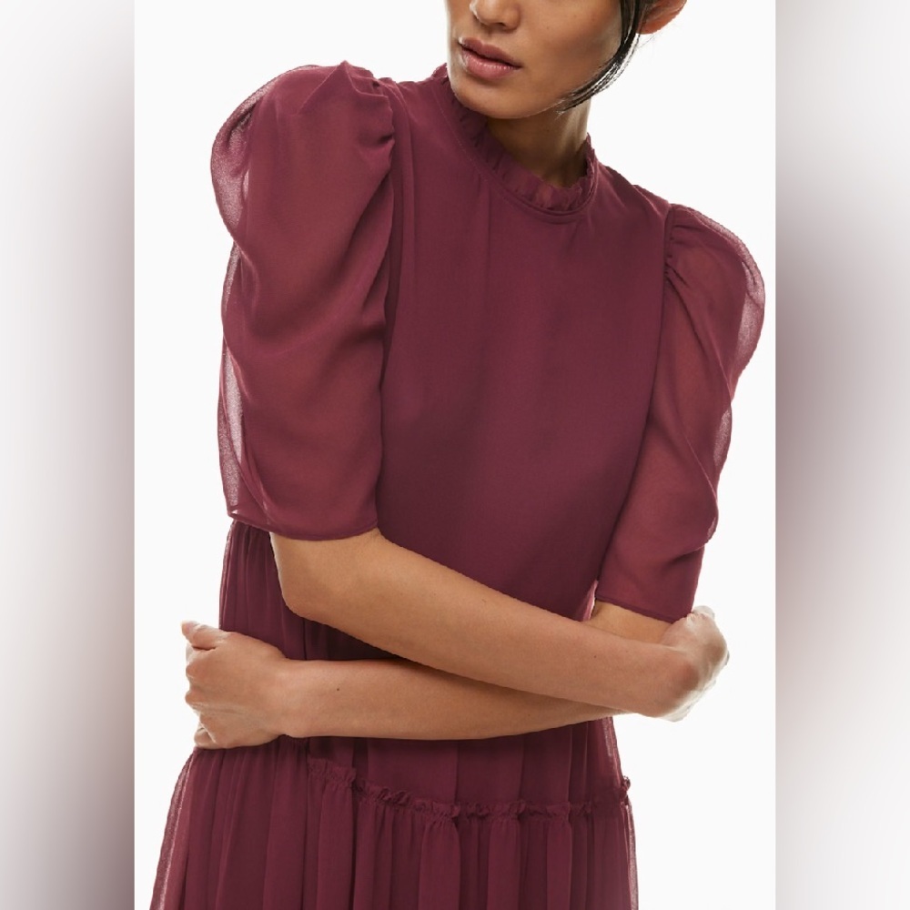 New Aritzia Wilfred Parlour Chiffon fit-and-flare maxi dress - Picture 3 of 15
